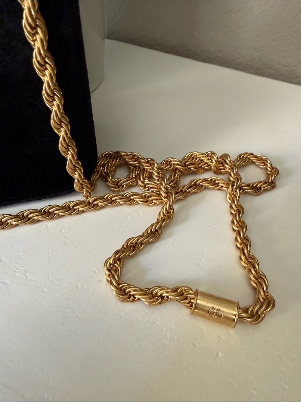 RARE Tory Burch Black Velvet Embroidered Chain Crossbody - Picture 8 of 9
